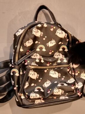 LD Pusheen Cat Unicorn Rainbow Hearts Mini Backpack
